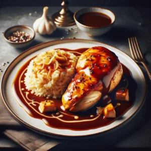 Filé de Frango ao Molho Madeira com Arroz à Piamontese