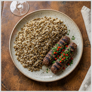 Kafta com Arroz e Lentilhas