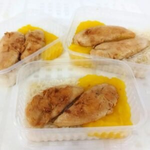 Frango Grelhado, Arroz Branco e Purê de Mandioquinha (300g)