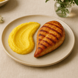 O Frango Grelhado com Purê de Mandioquinha é um prato irresistível que combina a suculência e sabor do frango grelhado com a cremosidade e leveza do purê de mandioquinha. O frango é temperado com especiarias e grelhado até atingir o ponto perfeito de maciez e suculência, enquanto o purê de mandioquinha é preparado com manteiga e leite, resultando em uma textura aveludada e um sabor levemente adocicado. Juntos, esses ingredientes criam uma refeição equilibrada e deliciosa, perfeita para satisfazer qualquer paladar. Experimente essa combinação irresistível e se delicie com essa experiência gastronômica única.