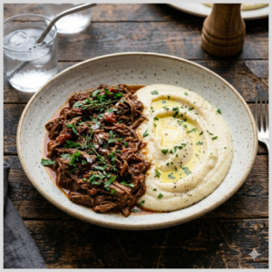 Ragú de Costela com Purê de Couve-Flor
